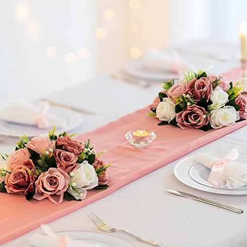 Blosmon Dusty Rose Artificial Flowers Balls 2 Pcs