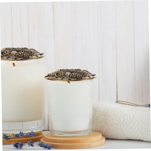 TEHAUX 2pcs Metal Candle Covers for Jar Scented Candles