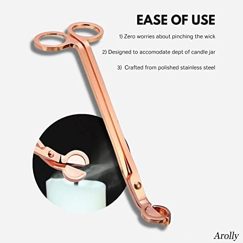 Arolly Sturdy Candle Wick Trimmer - Pack of 2 Premium Stainless Steel Wick Cutter