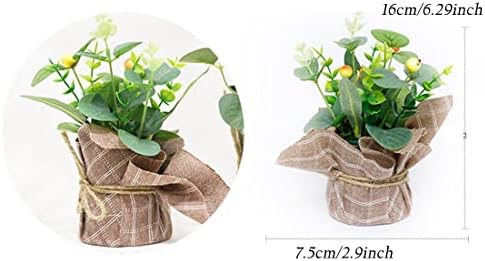 FUNAT Artificial Flower Pot Grey Office Home Decor