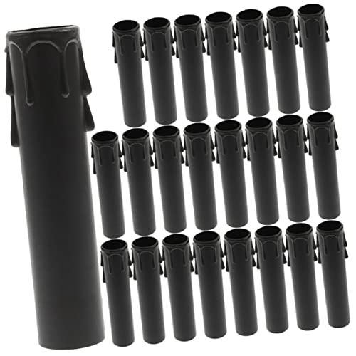 NUOBESTY 24pcs Teardrop Candle Tube Covers for Chandeliers and Candelabras