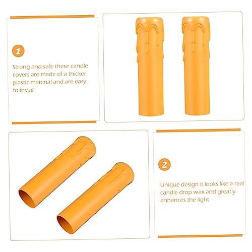 NUOBESTY 20 Pcs Lightweight Plastic Candle Sleeves for Chandeliers and Events