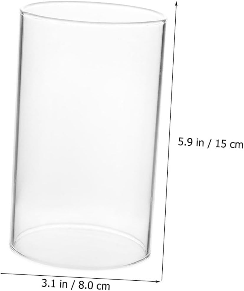 Glass Candle Holder Sleeve Open Ended Chimney Shade for Pillar Candles