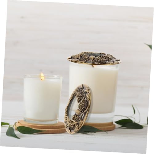 KONTONTY 2pcs Metal Candle Covers for Jar Candles