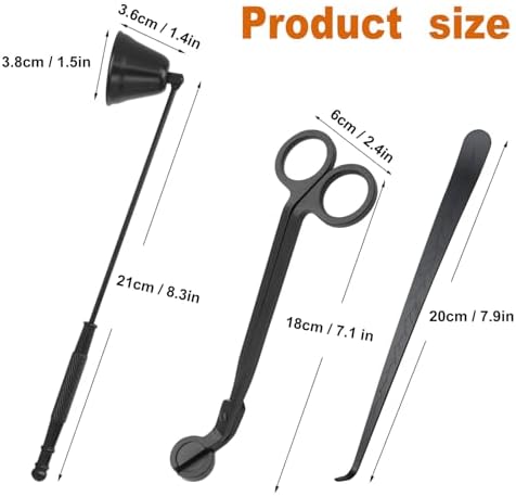 3 in 1 Candle Accessory Set - Black