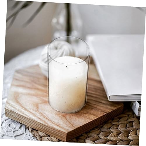 Glass Candle Holder Sleeve Open Ended Chimney Shade for Pillar Candles