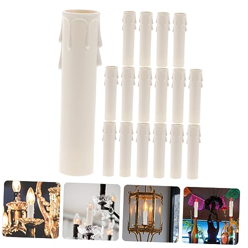 Alipis 20pcs Chandelier Socket Wax Drop Effect Plastic Tubes for Candelabras