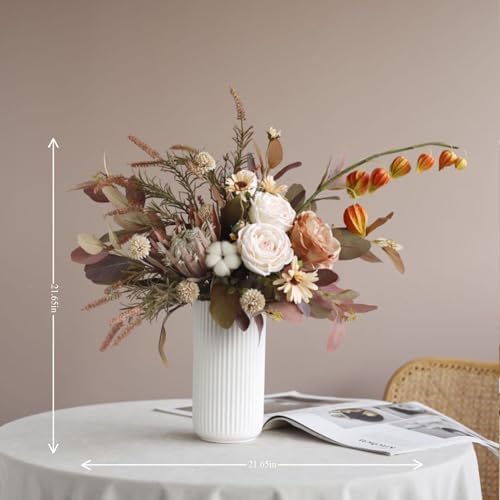 Artificial Flowers Autumn Rose Hydrangea Bouquet Handheld Decor