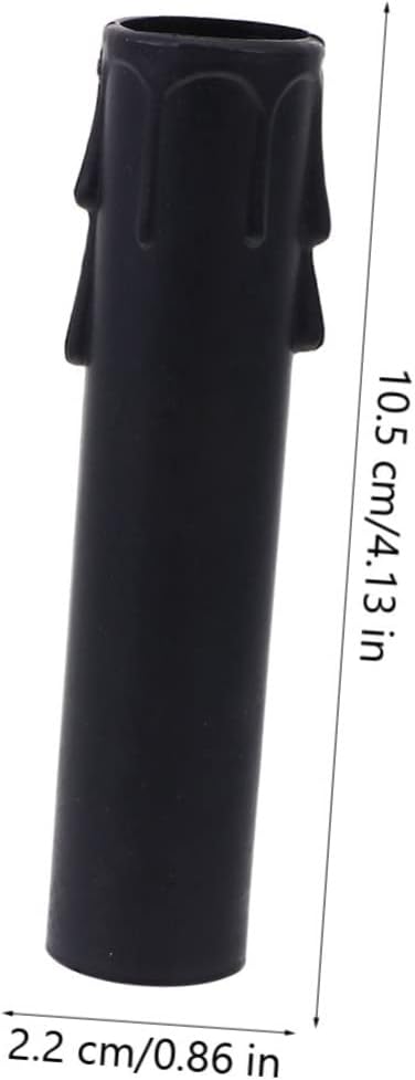 20pcs Plastic Candle Sleeve Covers for Chandeliers Black Teardrop Design Reusable