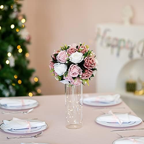 Blosmon Dusty Rose Artificial Flowers Balls 2 Pcs