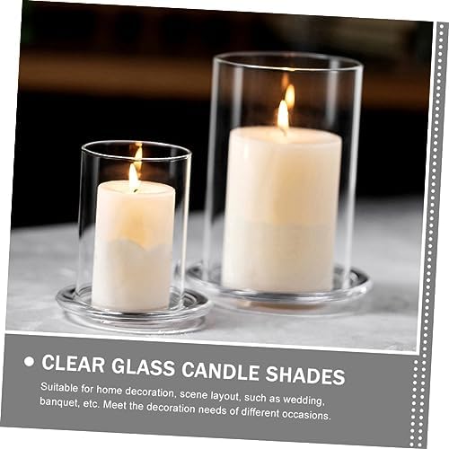 Glass Candle Holder Sleeve Open Ended Chimney Shade for Pillar Candles