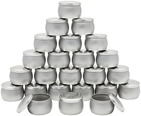 Bright Creations 24-Pack Candle Tins with Lids - 4 oz Silver