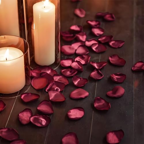 200Pcs Silk Rose Petals Burgundy for Valentine Decorations