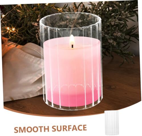 MAGICLULU Clear Glass Candle Holder Sleeve for Pillar and Taper Candles