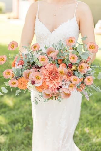 ICBOX Poppy Flowers Artificial 8PCS Champagne