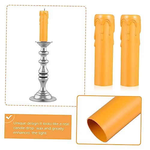 NUOBESTY 20 Pcs Lightweight Plastic Candle Sleeves for Chandeliers and Events