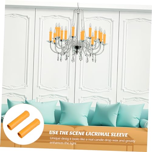 Homoyoyo 20pcs Plastic Chandelier Sleeves for Lamps and Candle Holders