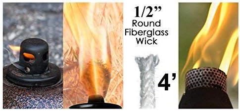 12 Inch x 4 Foot Round Fiberglass Wick Made in the USA