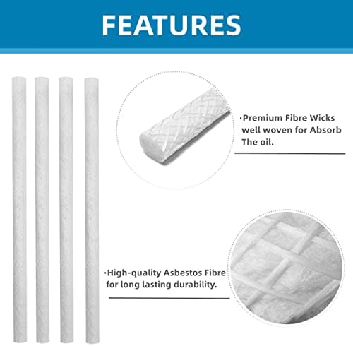 Replacement Fiberglass Wicks for Tiki Candles 05x1378 Inch Pack of 16