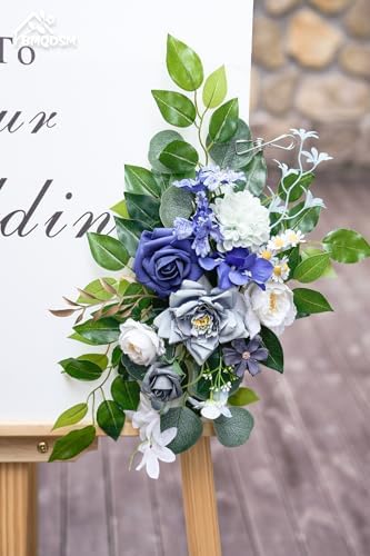Wedding Welcome Signs with Floral Arch Pack of 2