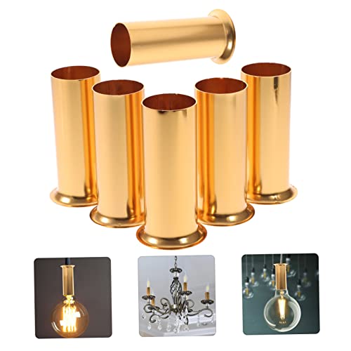 6Pcs Golden Candle Covers for Chandelier Light Fixtures