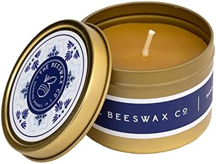 The Beeswax Co Santorini Travel Candle Tin - 6oz Natural Honey Scented