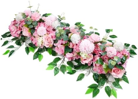 100cm Pink Artificial Peony Rose Flower Decor Wall Arch