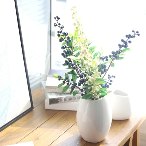 Valcatch Artificial Berries White Lifelike Faux Fruit
