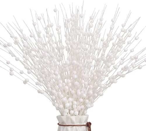 12 PCS Christmas Glitter Berry Stems 158 Inch