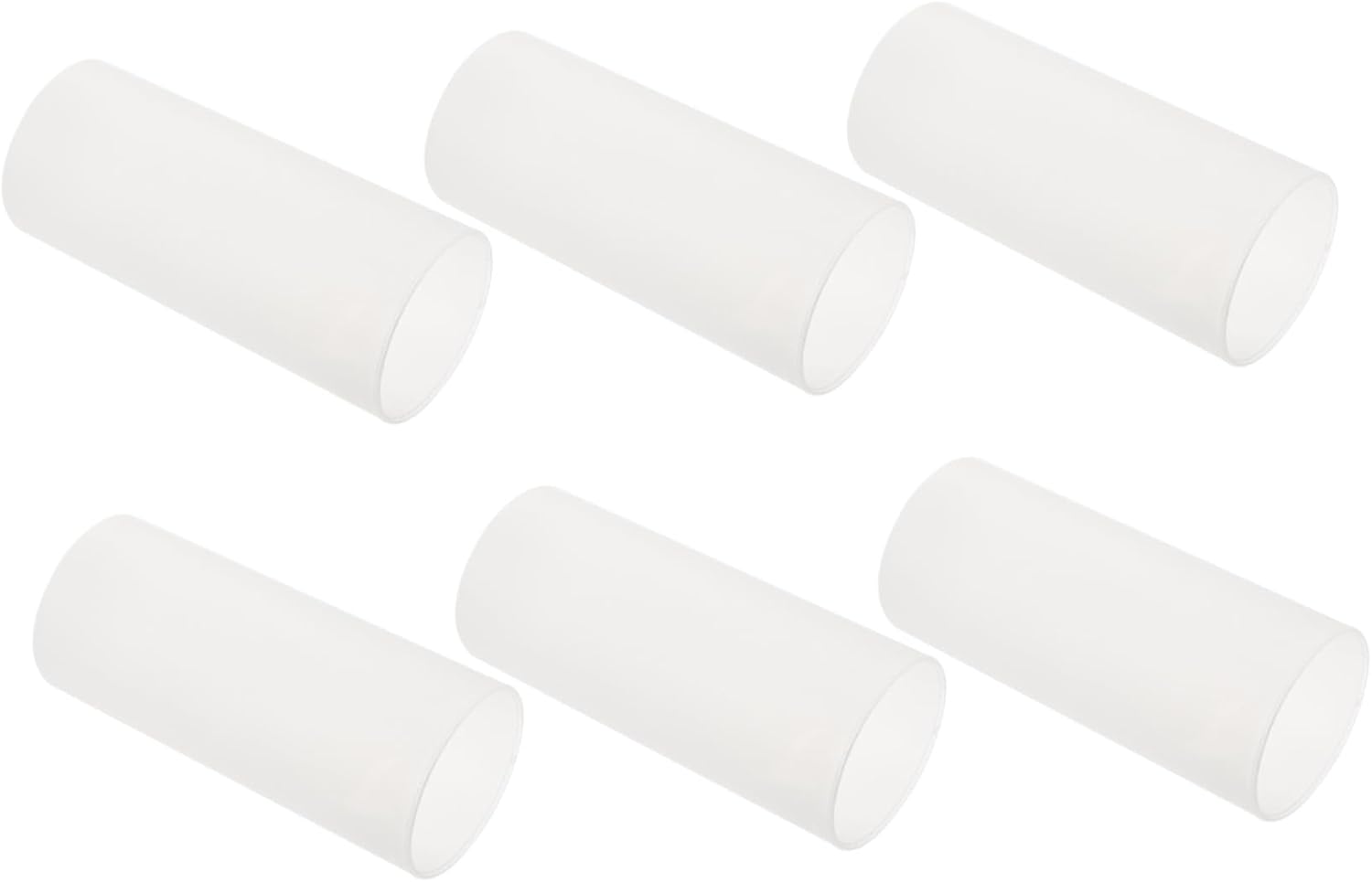 6pcs White Cylindrical Candle Protection Covers for Electric Candles