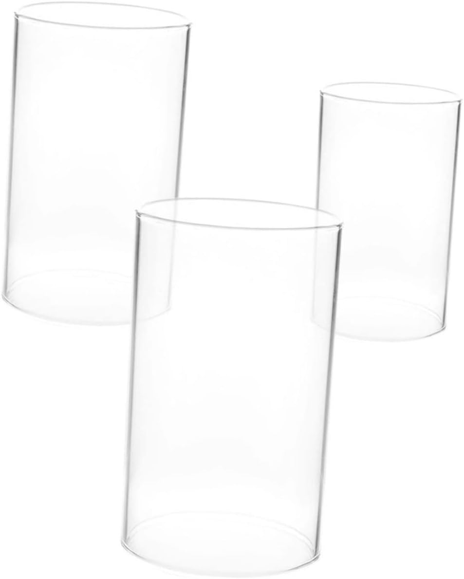 3pcs Glass Candle Covers for Romantic Decor and Centerpieces