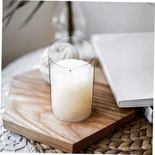 VINTORKY Glass Chimney Tube Windproof Candle Cover for Votive Candles
