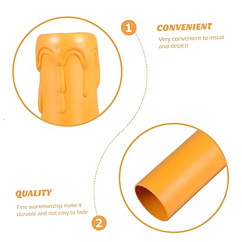 20pcs Lightweight Plastic Candle Sleeves with Drip Design for Home and Events