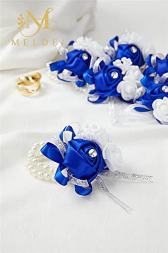 Meldel Royal Blue Wrist Corsages Set of 4