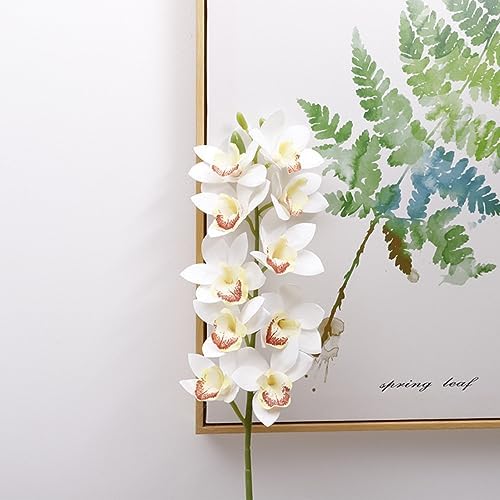 XZJMY 3D Artificial Orchid Flowers 2PCS White