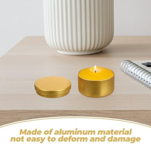 Artibetter 24pcs Aluminum Candle Tins 2oz with Lids