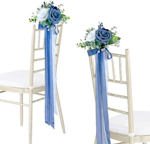 CherishedMoments Blue Wedding Chair Decor Set of 6