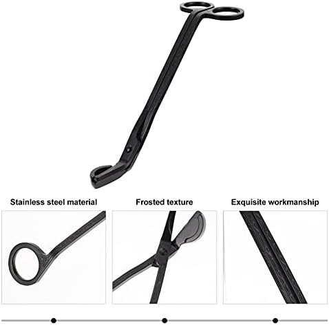 IMIKEYA 3pcs Black Stainless Steel Candle Wick Trimmers and Snuffers