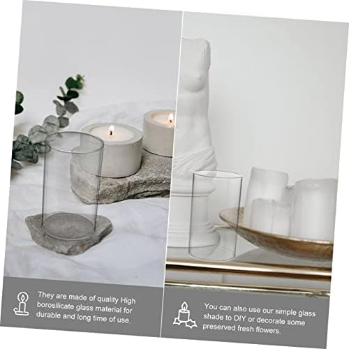 Zerodeko 4pcs Clear Glass Candle Covers