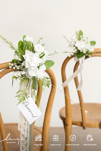 Lings Moment 8pcs Artificial Wedding Chair Decorations