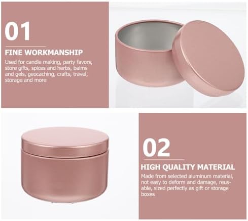 24 Pcs Pink Aluminum Candle Tins for DIY and Storage