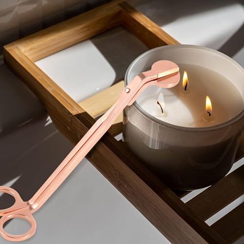 2pcs Rose Gold Candle Wick Trimmer with Stainless Steel Blades