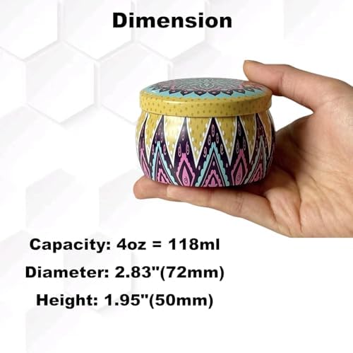 Phinicco 10-Pack 4 Oz Candle Tins with Lids