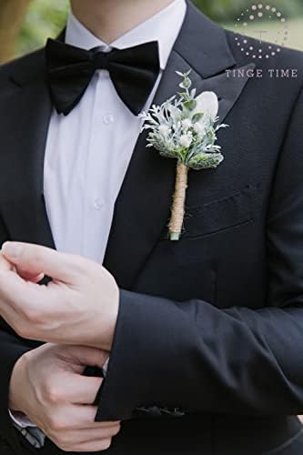 TingeTime Fresh Green Boutonniere Set for Men