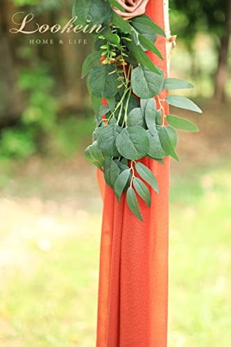 Lookein Artificial Flowers Wedding Arch Kit 3 Piece - Terracotta Chiffon