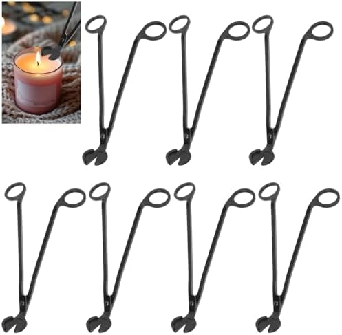 7 Piece Black Candle Wick Trimmer Set Premium Stainless Steel Cutter