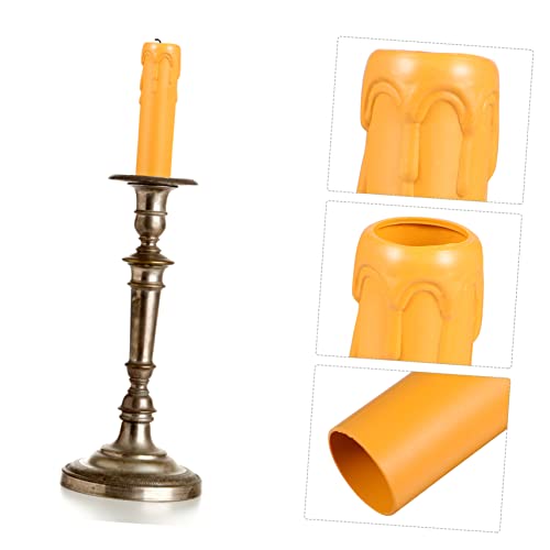 POPETPOP 20 Pcs Tear Pattern Plastic Candle Sleeves for Chandeliers