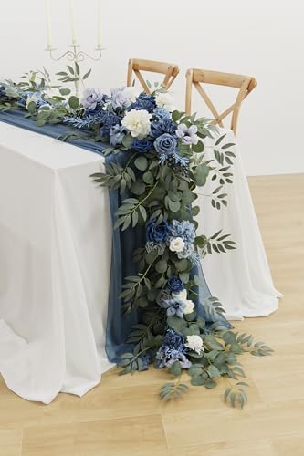 MISSPIN 9FT Eucalyptus Willow Garland with Artificial Flowers