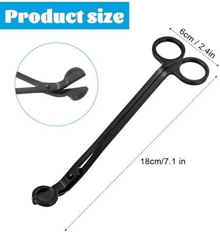 5 Pack Candle Wick Trimmer Cutter Matte Black Stainless Steel