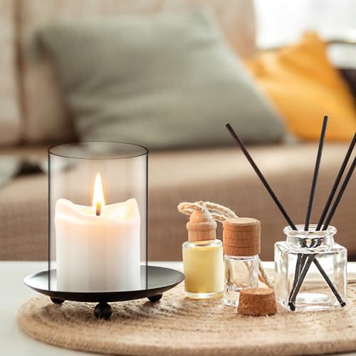 Clear Glass Candle Holder Sleeves 2Pcs Open End